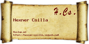 Hexner Csilla névjegykártya